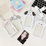 Shopmocho Ins Style Cartoon Puppy Photocard Holder With Keychains Cute 3inch Cards Protect Sleeves For Students