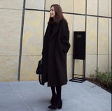 Shopmocho Autumn Winter New Arrival Thickened Korean Style Woolen Jacket Women's Loose-fit Medium-length Women's Clothing