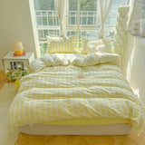 SHOPMOCHO Ins Bedding Set with Pillowcase bed sheet Single Full Size Bed Linen Duvet Cover Set Queen/King Double Comforter Cover