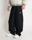 SHOPMOCHO Y2k Men Jeans Samurai Sword Cherry Blossom Embroidery Street Floor Pants Baggy Wide Leg Straight Leg High Waist Denim Jeans