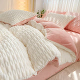 Shopmocho New Rabbit Velvet Milk Single Product Quilt Cover Thickened Warm Solid Duvet  Bedding for Double Use in Autumn/ Winter  220x240
