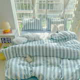 SHOPMOCHO Ins Bedding Set with Pillowcase bed sheet Single Full Size Bed Linen Duvet Cover Set Queen/King Double Comforter Cover
