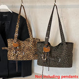 SHOPMOCHO Casual Large-Capacity Leopard Print Women's Bag New Lightweight Versatile Shoulder Bag Relaxed Commuting Tote Bag