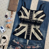 SHOPMOCHO Camisole Sexy Hot Girls America Print Grunge Halter Vest Vintage Punk Slim Crop Top Female Tank Baby Tee Y2k Punk Harajuku Camis