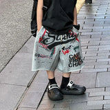 SHOPMOCHO 2025 Summer New Korean Edition Boys' Fashion Trendy Cool Versatile Graffiti Casual Sports Pants Children's Stylish Shorts Trendy