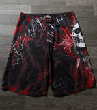 SHOPMOCHO Elite Blue Dragon Print Shorts American Trend Sports Casual Pants Outdoor Street Baggy Fifth Pants