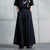 Shopmocho Gothic Y2K Single Layer Thick Japanese Culottes Dark Style Streetwear Draped Personality All Match Casual Pants Unisex 2025
