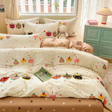 SHOPMOCHO 1Pcs 100% Cotton Printed Duvet Cover Cartoon Pattern Skin Friendly Breathable Comforter Cover Bedclothes for Children Students