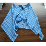 Shopmocho Fashion Tassel Hip Hop Irregular Men and Women Fake Shirt Hem Spring Autumn False Shirt Skirt Half-body Plaid Skirts Womens Saia