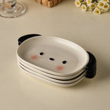 Shopmocho 1pc/2pcs Ceramic bread plate, small dog shaped plate, cute mini fruit plate, dessert plate