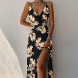 Shopmocho Women Print Dress Camisole V Neck Sleeveless A Line Long Dresses Spaghetti Strap Sexy Evening Skirt Prom Summer 2025 Vestidos