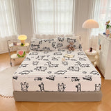 SHOPMOCHO 1pc Thicken Anti-mite Fitted Sheet With Elastic Band Non Slip Adjustable Mattress Cover For Double/Queen/King Bed 침대커버 Bed Cover