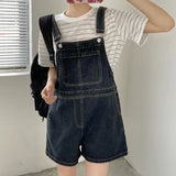 Shopmocho Blue Denim Shorts Female 2025 Summer Loose Wide Leg Shorts Korean Jumpsuit Shorts For Women