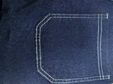 SHOPMOCHO Retro Dark Blue Adjustable Buckle Capri Jeans
