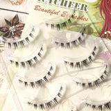 Shopmocho 5 Pairs Thick Lower Eyelashes Clear Band Under Eye Lashes Soft Lower Eyelash Handmade Manga Bottom Lashes Makeup Tools
