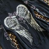 SHOPMOCHO 00s Aesthetic Vintage Jacket Y2k Grunge Zip Up Sweatshirt Flower Wings Print Slim Fit Hoodies E-girl Gothic Cool Street Outwear