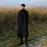 SHOPMOCHO Trench coat Brand New Spring Trench Korean Men's Fashion Overcoat Male Long Windbreaker Streetwear Men Coat Outer Wear Clothing
