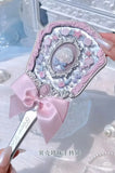 SHOPMOCHO Flower Knows Butterfly Cloud Shoulder Holding Mirror Holding National Style Classical Princess Mirror