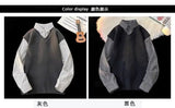 Shopmocho Japanese autumn and winter men and women trendy personalized fake two piece shirt sweater couple loose hip-hop casual top y2k