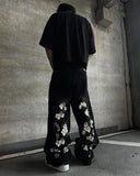 Shopmocho Y2K Baggy Jeans Harajuku vintage cherry blossom Embroidery high quality jeans streetwear Hip Hop gothic men women wide leg jeans