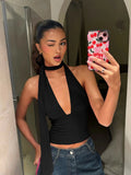 Shopmocho Weird Puss Scarf Tank Tops Women Backless Irregular Summer Trend Hottie Hipster Trend Sexy Wild Classic Streetwear Basic Vest