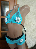Shopmocho Vintage Flower print Cutie set Bikini 2000s Swimsuit Sexy Women Bathing Fashion Halter Strap Swimwear High Street Beach Female