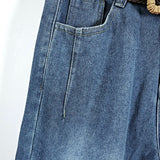 SHOPMOCHO Capris Jeans Loose Women's Shorts Baggy Summer Clothes Korean Dongdaemun 2025 Woman Clothing Blue Big Size Hanbok Pants Short