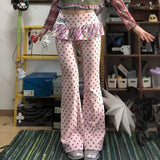 Shopmocho Y2k 2000s Retro Subculture Millennium Spicy Girl Style Fake Two piece Pants Trendy Fashion High Street Versatile Sweet Pants emo