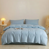 SHOPMOCHO 3pcs 100% Egyptian Cotton Duvet Cover Set 1pc Duvet Cover and 2pcs Pillowcases 150*200/220*220cm Single/double Queen King Size
