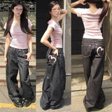 SHOPMOCHO 2025 Autumn Winter Women's Denim Jeans Y2K Wide Fit Baggy Jeans Grunge Harajuku Cowboy New In Pants Korean Mom Jeans Punk Retro