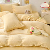 SHOPMOCHO Simple Milk Fleece Warm Autumn Winter Duvet Cover Set 220x240 Soft Fluffy Queen Bedding Set Plush Warmth Blanket Cover Sets Cozy