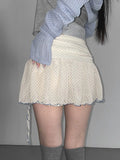 Shopmocho Sweet Cute Fabric Polka Dot Print Women Mini Skirts Bow Chic All-Match Causal Simple Summer Skirts