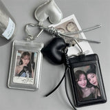 SHOPMOCHO Ins Cat Photo Card Holder Kpop Photo Card Display Pendant Student ID Card Protective Cover Kpop Supplies