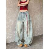 SHOPMOCHO Women's Light Blue Y2k Baggy Jeans Harajuku Aesthetic Japanese 2000s Style Denim Trousers Vintage Cargo Pants Trashy Clothes