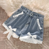 SHOPMOCHO Blue High Waist Denim Shorts for Women Youthful Cheap Classic Stretchy Kpop Japanese 2000s Style Hot XL Short Jean Pants Woman