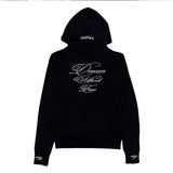 SHOPMOCHO Punk Gothic Letters Hot Diamond American Retro Men and Women Pullover Hoodie Personalized Fashion Loose Casual Sweatshirt
