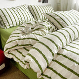 SHOPMOCHO Striped Printed Microfiber Duvet Cover Set Bedding Set, Breathable Lightweight Soft, Fade-Resistant Hypoallergenic Washable