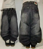 SHOPMOCHO 2026 American New Fashion Star Pattern Embroidery Old Jeans Women Y2K Gothic Hip-hop Casual Joker Straight Wide-leg Trousers