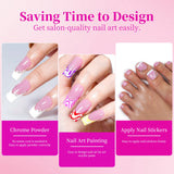 SHOPMOCHO 144pcs French hand and foot wear nail set summer short square shiny false toenail acrylic full coverage suitable for nail salon