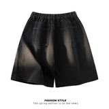 SHOPMOCHO Men's Denim Shorts Distressed Ripped Torn Hole Summer Street Urban Fashion Essential Classic Comfortable Breathable Jorts