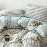 SHOPMOCHO New Washed Super Soft Duvet Cover Set with Bed Sheet Skin-friendly Bedding Set Hygroscopic Breathable Quilt Cover and Pillowcase