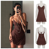 SHOPMOCHO Y2k Vintage Slim Summer Women Sweet Ladylike Fashion Street Woman Dot Print Casual Simple Basic Sleeveless Dresses Female Chic