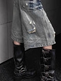 Shopmocho 2025 Spring Summer 5 Points Jeans Streetwear Hottie Washed Short Jeans for Women Y2k Fashion High Waist Wide Leg Jean