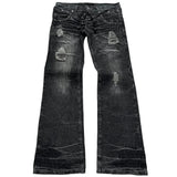 SHOPMOCHO Fashionable High Street Double Waisted Lace Up Micro Flared Women Jeans Y2K Retro Harajuku Washed Design for Men and Women Jeans