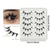 Shopmocho Anime-Inspired False Eyelashes, 5 Pairs Cartoon Eye Faux Lashes, Dramatic Look Demon Style, Volumizing & Lengthening