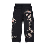 Shopmocho Harajuku Flower Woman Embroidery Baggy washed jeans Y2K Vintage 2000s streetwear American Gothic Pants Men Women wide leg pants