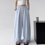 SHOPMOCHO-Baggy Sweatpants for Women Wide Pants Casual Women's Pants Korean Style High Waisted Sweatpants Woman Trousers Summer Ice Silk