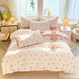 SHOPMOCHO Floral Style Duvet Cover Sets Single/Queen/King Soft Washed Cotton Bed Cover Sets 240x220 Bedding Sets