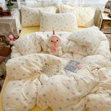 Shopmocho 2025 New Student Season Item Quilt Cover  A Fresh and Oxygen-rich Double-layer Gauze Printed Duvet Cover Skin-friendly Bedding