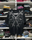 SHOPMOCHO 2000s Sun Proof American New Trend Fake Two Piece Long Sleeved T shirts Men Harajuku Hip-Hop Gothic Casual Tops Street Wear